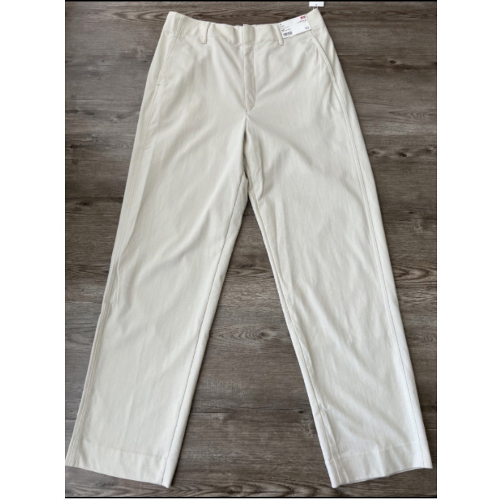 Uniqlo U Jersey Suit Pants Women 12 Natural Straight Leg Minimalist NWT
